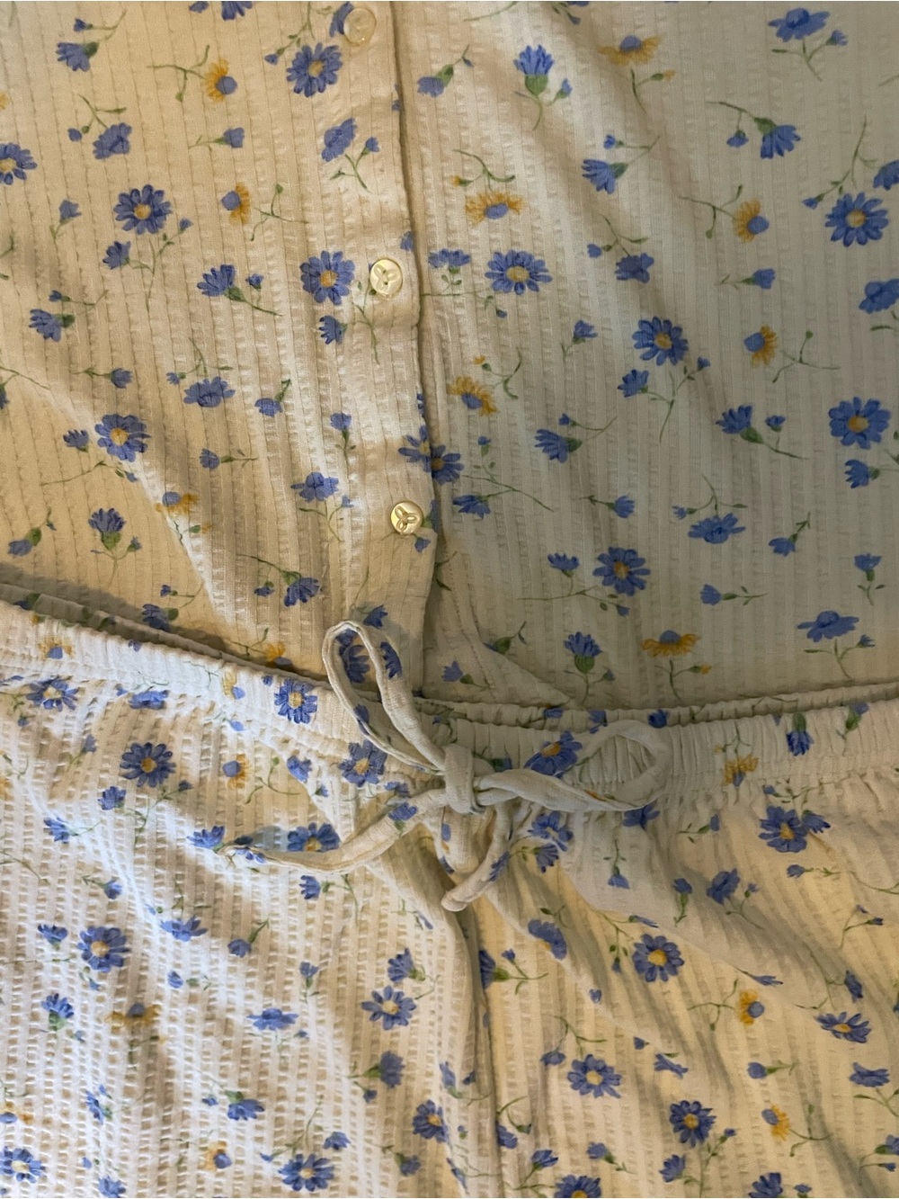 Cherokee Yellow and Blue Floral Short Pajama Set - Picture 2 of 3